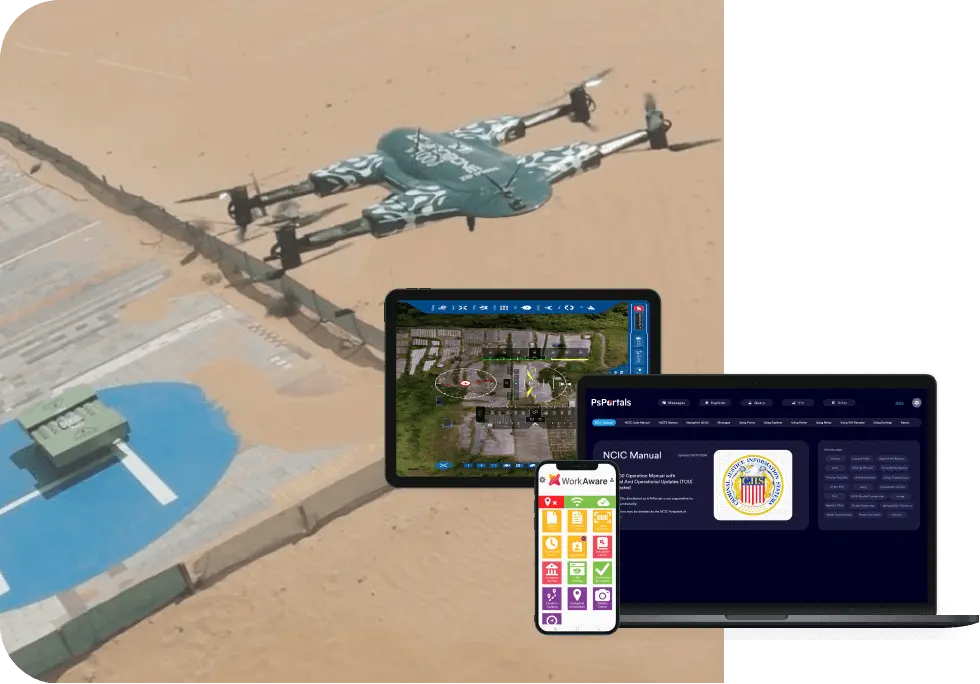 image of zenadrone desert flying above H